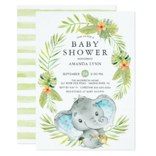 Invitacion De Baby Shower Del Elefante Del