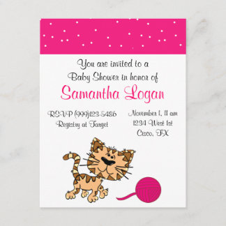 Invitación de Baby Shower del gatito