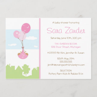 Invitación de Baby Shower del globo del monograma
