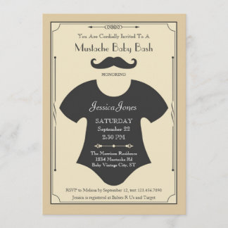 Invitación de Baby Shower del golpe del bigote