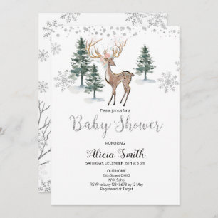 Invitación de Baby Shower del invierno de los