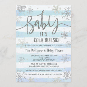 Invitación de Baby Shower del invierno de los