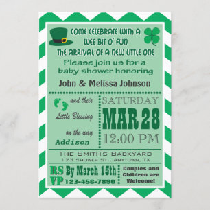 Invitación de Baby Shower del irlandés