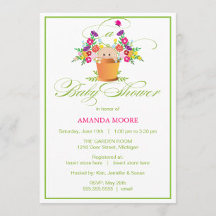 Invitación de Baby Shower del jardín