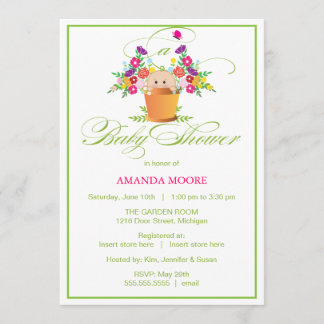 Invitación de Baby Shower del jardín
