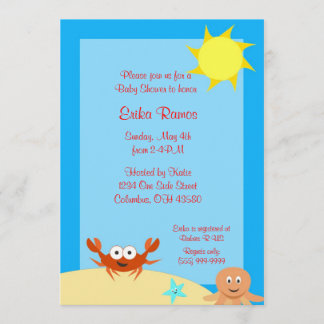 Invitación de Baby Shower del lado de mar
