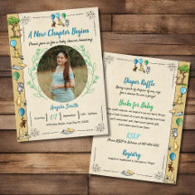 Invitación de Baby Shower del Libro de Historias d