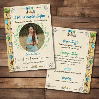 Invitación de Baby Shower del Libro de Historias d