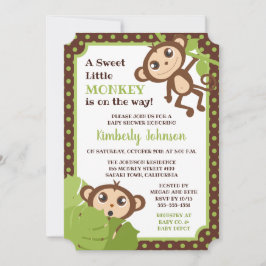 Invitación de Baby Shower del mono