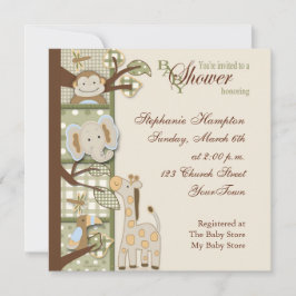 Invitación de Baby Shower del mono de Quited