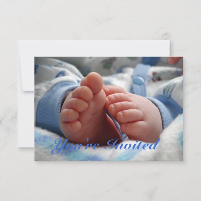 Invitación de Baby Shower del muchacho (Anverso)