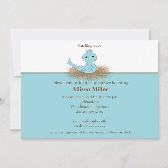 Invitación de Baby Shower del muchacho de la (Anverso)