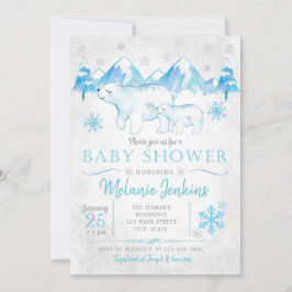 Invitación de Baby Shower del muchacho de la nieve