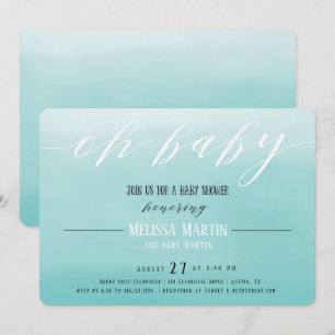 Invitación de Baby Shower del muchacho de Ombre de