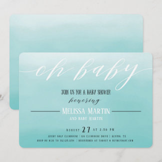 Invitación de Baby Shower del muchacho de Ombre de