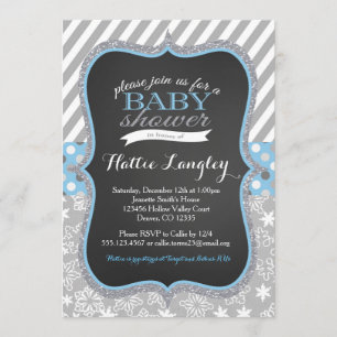 Invitación de Baby Shower del muchacho del copo de