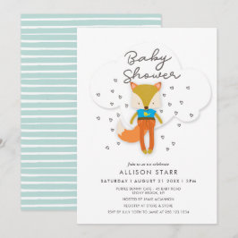 Invitación de Baby Shower del muchacho del Fox del