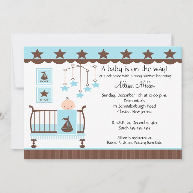 Invitación de Baby Shower del muchacho del pesebre (Anverso)
