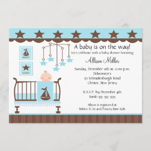 Invitación de Baby Shower del muchacho del pesebre