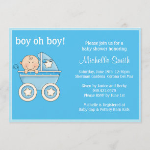 Invitación de Baby Shower del muchacho oh