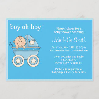 Invitación de Baby Shower del muchacho oh