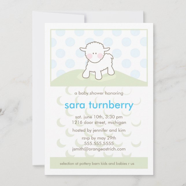 Invitación de Baby Shower del muchacho - pequeño (Anverso)