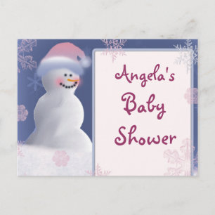 Invitación de Baby Shower del muñeco de nieve