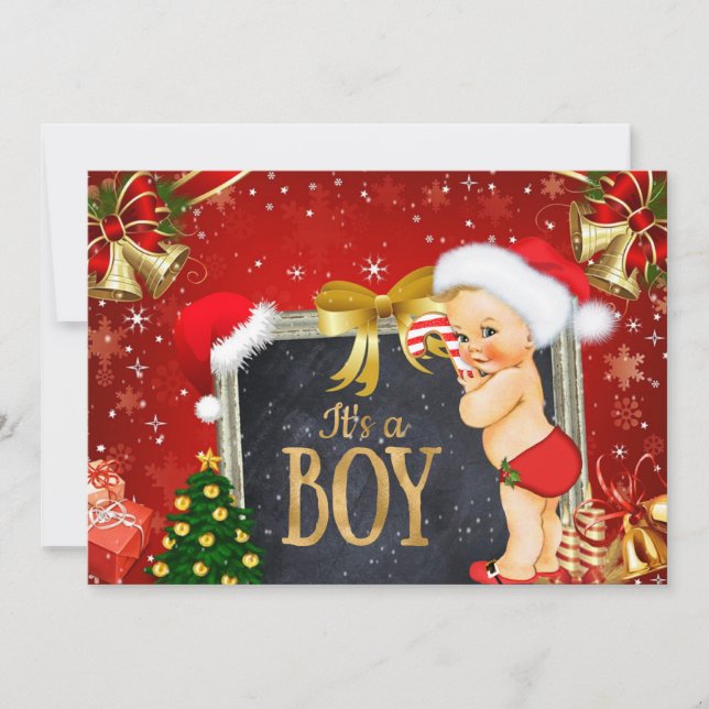 Invitación de Baby Shower del navidad con un (Anverso)