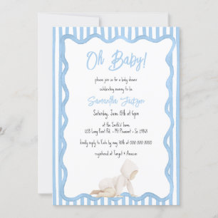 Invitación de Baby Shower del Niño Azul Caprichosa
