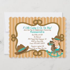 Invitación de Baby Shower del niño pequeño verde o