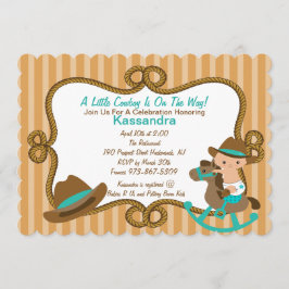 Invitación de Baby Shower del niño pequeño verde o
