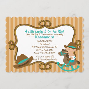 Invitación de Baby Shower del niño pequeño verde o