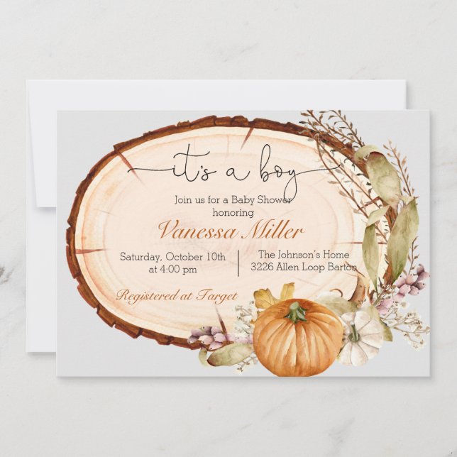 Invitación de Baby Shower del niño que se cae la c (Anverso)