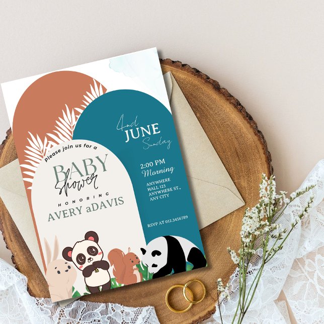 Invitación de Baby Shower del niño Woodland Safari (Subido por el creador)