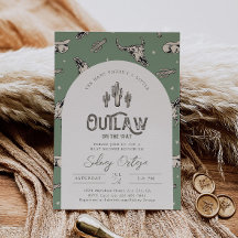 Invitación de Baby Shower del Oeste Verde