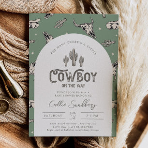 Invitación de Baby Shower del Oeste Verde