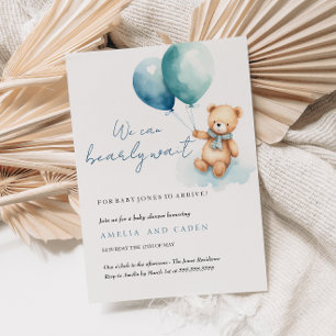 Invitación de Baby Shower del Osito 'Apenas Espera