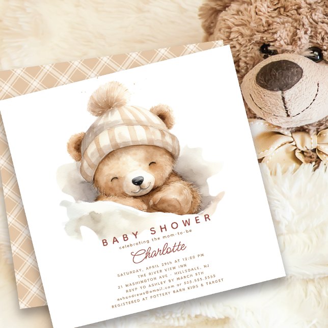 Invitación de Baby Shower del Oso de Amortización (Subido por el creador)