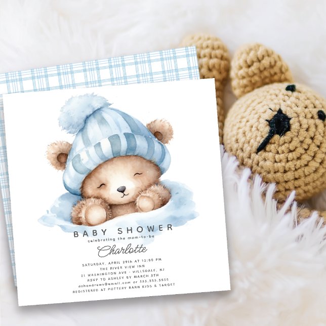 Invitación de Baby Shower del Oso de Amortización (Subido por el creador)