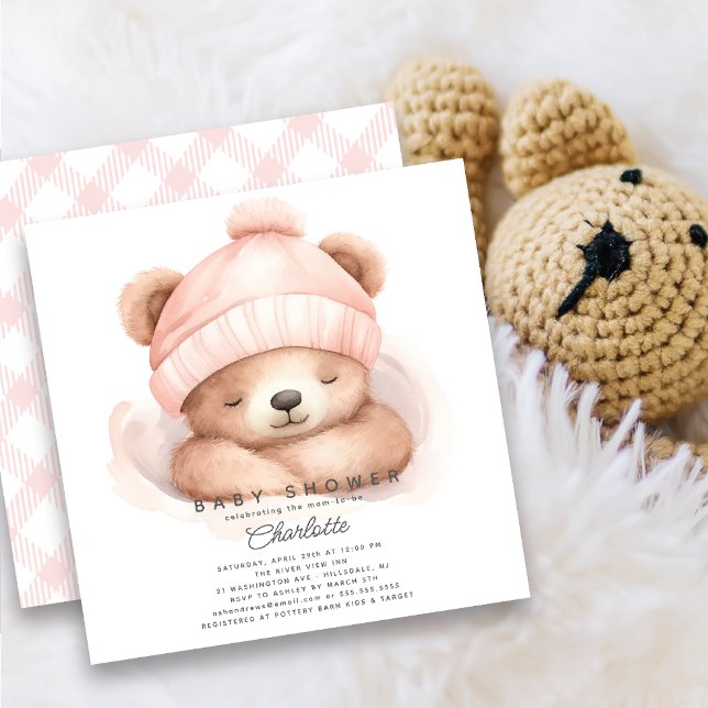 Invitación de Baby Shower del Oso de Amortización (Subido por el creador)