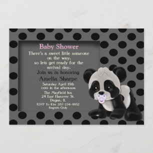 Invitación de Baby Shower del oso de panda de la