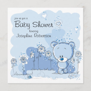 Invitación de Baby Shower del oso de peluche -