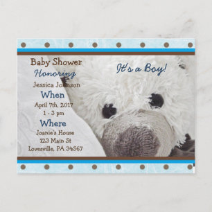 Invitación de Baby Shower del oso de peluche del