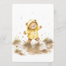 Invitación de Baby Shower del Oso en Día Lluvioso