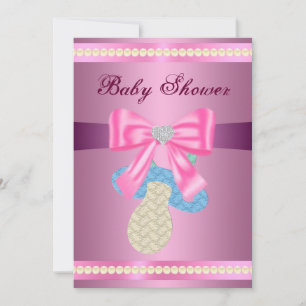 Invitación de Baby Shower del Pacificador Rosa