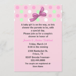 Invitación de Baby Shower del par de la niña