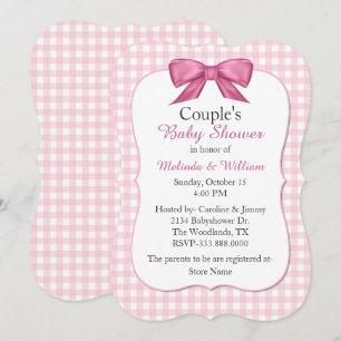 Invitación de Baby Shower del par rosado de la