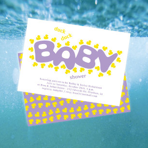Invitación de Baby Shower del pato de goma