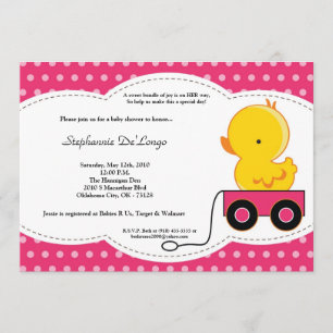 invitación de Baby Shower del pato de Polkadot del