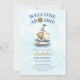 Invitación de Baby Shower del Pequeño Marinero